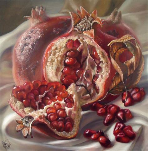 Pomegranates Ii By Studiodaf On Etsy Pomegranate Art Fruit Painting
