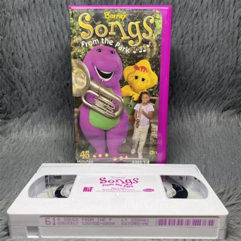 Barney Friends Songs From The Park Vhs 2003 Purple Clamshell Cartoon