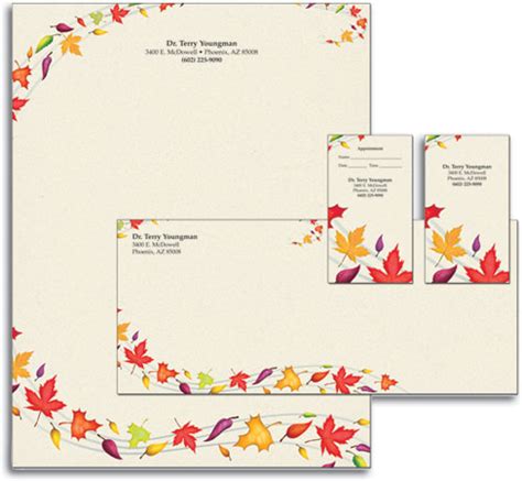 Leaves In The Wind Stationery Set Smartpractice Eye Care