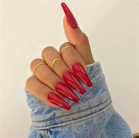 20 Awesome Red Stiletto Nail Art Ideas You Must Try Coffin Shape Nails Coffin Nails Long