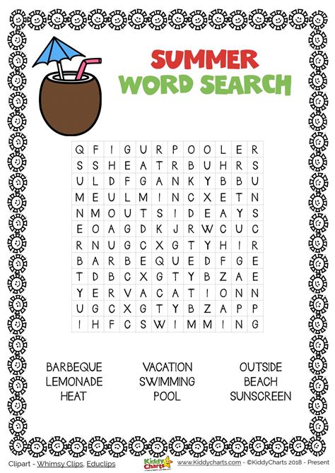 Printable Word Searches Summer