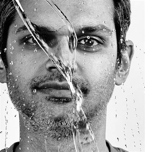 Creative Portrait Black And White Photography Using Water