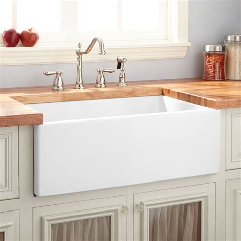 30 Mitzy Fireclay Reversible Farmhouse Sink Smooth Apron White