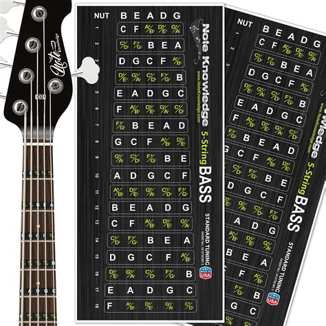 Buy 5 String Bass Guitar Fretboard Note Decals Stickers Online At