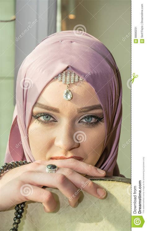 Muslim Girl With Sufi Instrument Stock Image Image Of Beautifulwoman