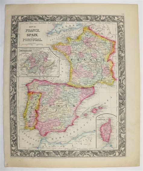 Administrative divisions map of portugal. Antique Map Spain Vintage Map of France Portugal Map Old ...
