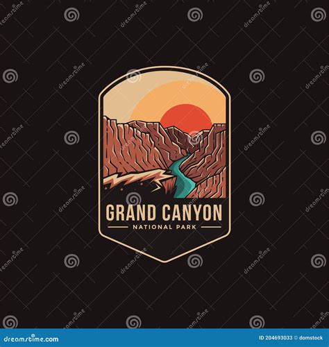 Emblem Patch Logo Illustration Of Grand Canyon National Park Stock