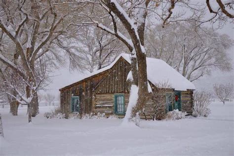 Old Cabin In The Snow Winter Cabin Cabins In The Woods Winter