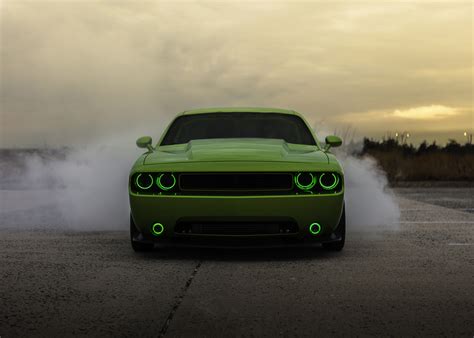 Green Dodge Challenger Hd Cars 4k Wallpapers Images Backgrounds