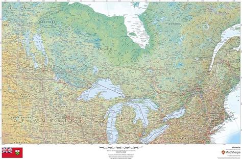 Ontario 36 X 24 Laminated Wall Map Amazonca Office Products
