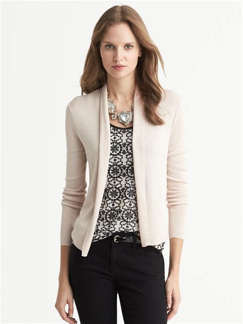 Silk Cashmere Open Cardigan Banana Republic