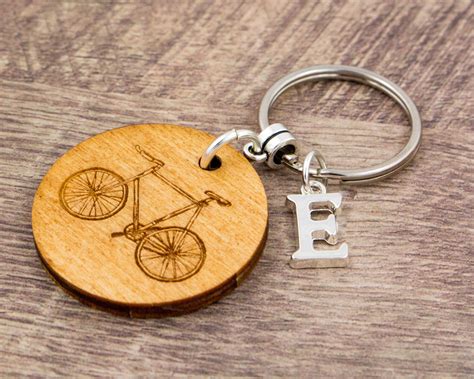 Bicycle Keychain Bike Keyring Wooden Keychain Personalised Etsy Uk