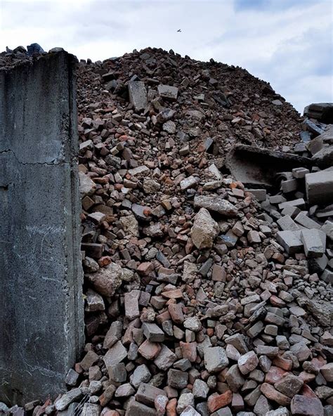 Rubble Bricks Mountain Pile Industrial Waste Photographer