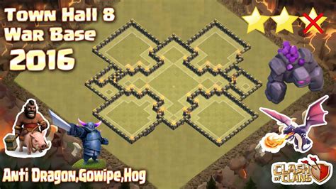 Top 10 clash of clans town hall level 8 defense base design just for you clashers bought to you by the thats my top 10 team. Clash Of Clans - Town Hall 8 (Th8) War Base ANTI Dragon ...