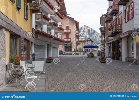 Curved Street In Cortina In Italy Stock Photo Image Of Summer Alpine
