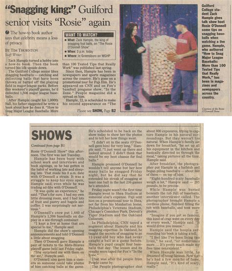 Greensboro News Record October 18 1999 Zack Hample