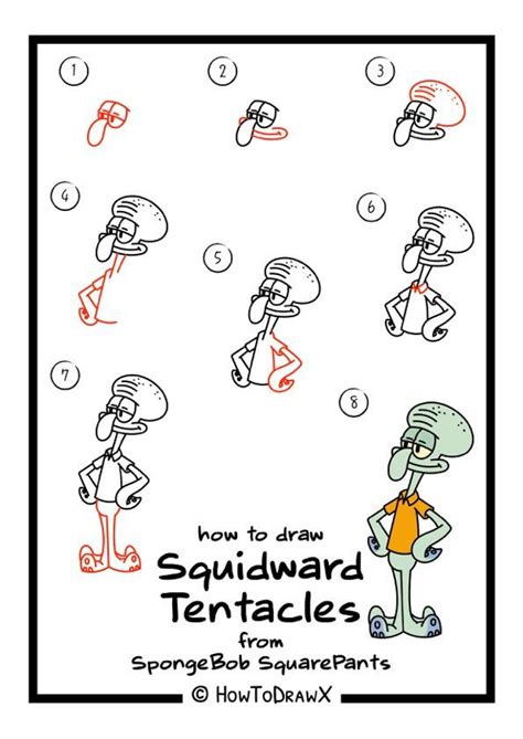 Drawing Lesson 94 How To Draw A Squidward Tentacles Step By Step In