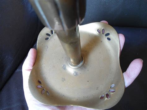 Unusual Scarce Hand Crafted Trench Art Brass Candlestick Ww1 Ww2 Ebay