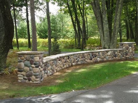 Image Result For River Rock Fencing And Parking Areas Stone Walls