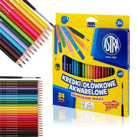 Kredki ołówkowe akwarelowe 24 kolory ASTRA (312110005 ...