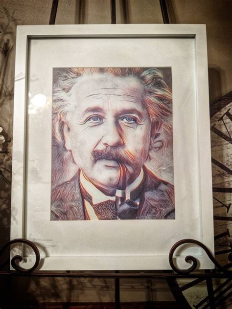 Albert Einstein Pipe Painting Print Rare Framed Matted Etsy