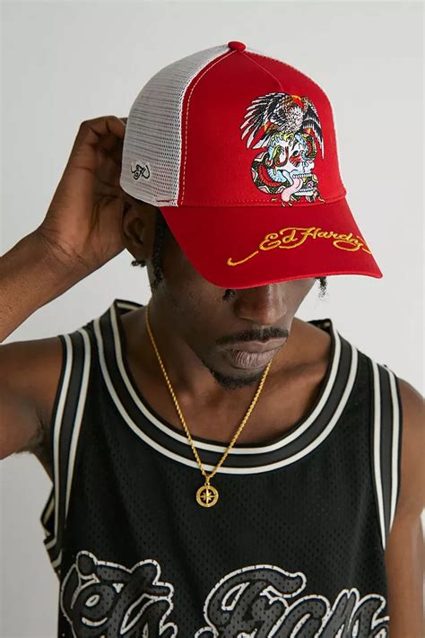 Ed Hardy Red Skull Trucker Cap Urban Outfitters Uk