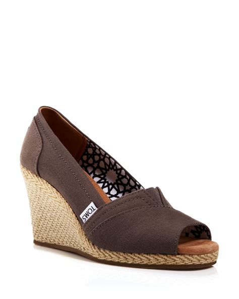 Toms Espadrille Wedge Sandals Classic In Brown Lyst
