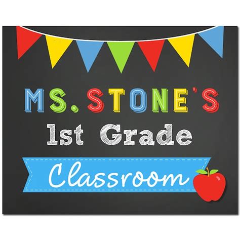 Personalized Teacher Classroom Door Sign Yard Sign Printable Etsy