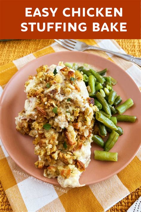Easy Chicken Stuffing Bake One Dish Casserole Meatloaf And Melodrama