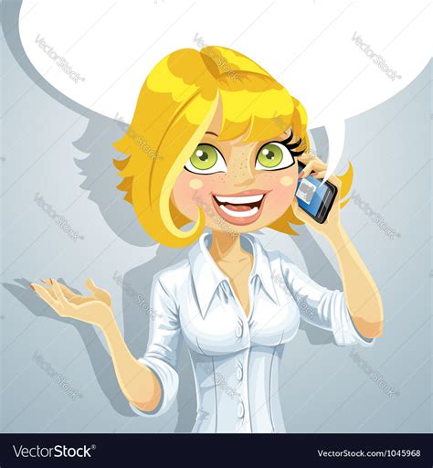 Cute Blond Girl Talking On The Phone Royalty Free Vector