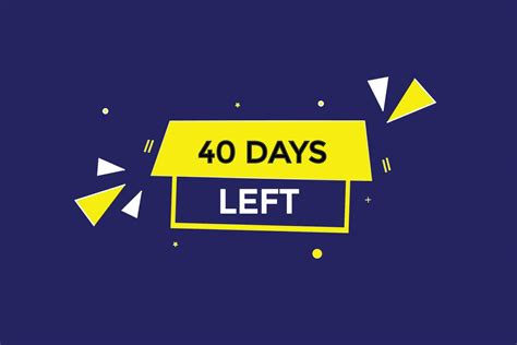 40 Days Left Countdown Template40 Day Countdown Left Banner Label