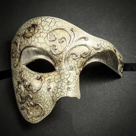 Phantom Of The Opera Venetian Masquerade Mask Silver Lining