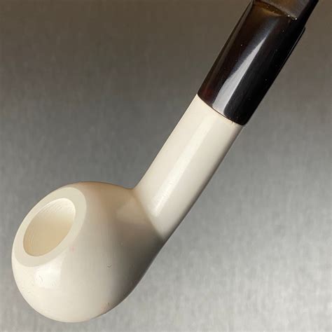 Perfect Smooth Meerschaum Squat Danske Pipe 14 Bend By Paykoc M02502