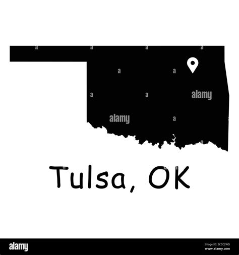 Tulsa En El Mapa Del Estado De Oklahoma Mapa Detallado Del Estado De