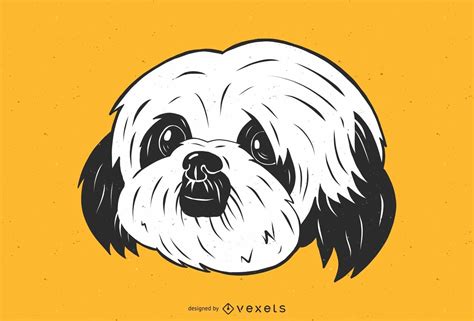 Cute Shih Tzu Dog Illustration Vector Download