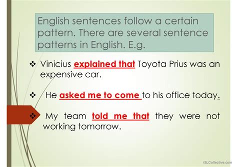 Verb Patterns Grammar Guide English Esl Powerpoints