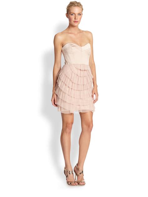 Nude Pink Tiered Tulle Short Cute Sweetheart V Neck Cocktail Dress My