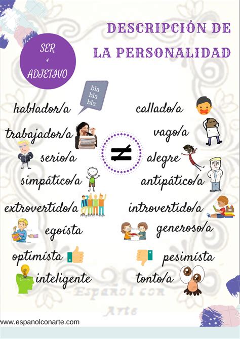 Describir Personas Español Con Arte