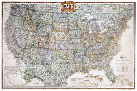 Executive United States Travel Map Kit Wall Maps National Geographic