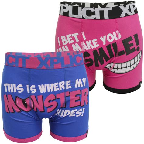 Mens Xplicit Twin Pack Boxer Shorts Boxers Funny Rude