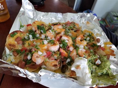 [homemade] shrimp nachos food