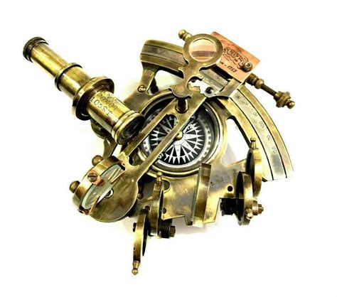 j scott antique brass nautical sextant with maritime compass in wooden box ebay