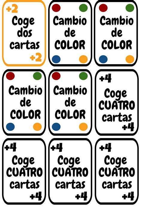 Cartas Uno Imprimibles Para La Clase De Español Ele Colores Y Números