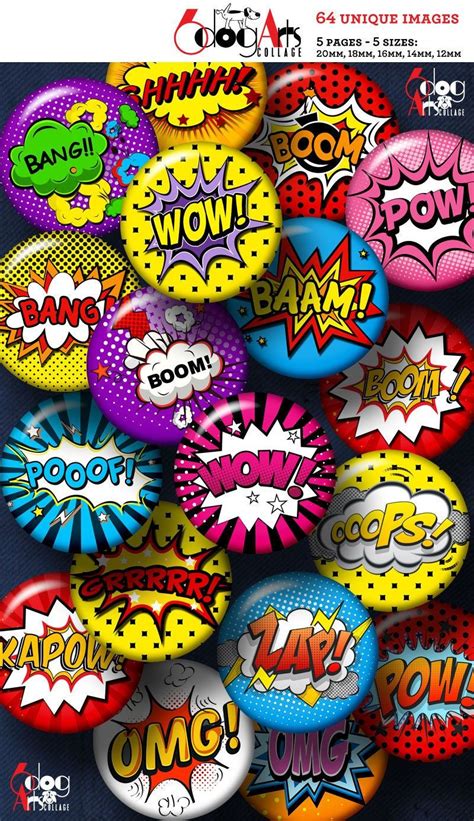 Comic Book Classic Exclamations Digital Collage Sheets Printable