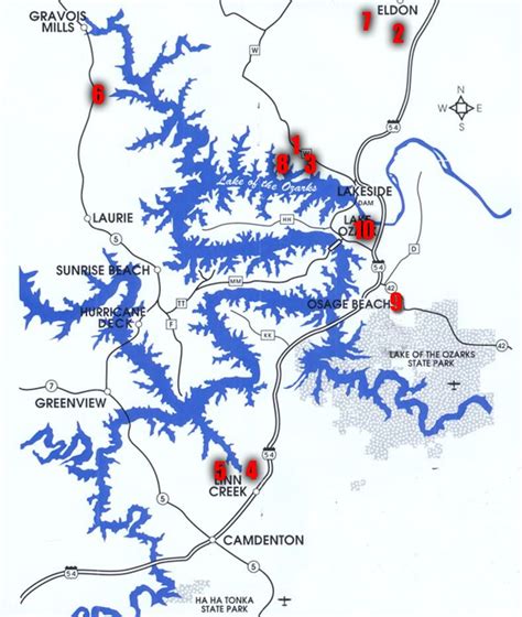 Lake Of The Ozarks Printable Map