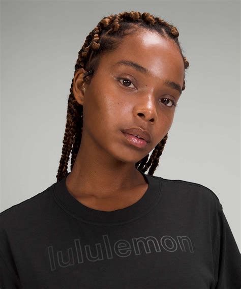 Lululemon All Yours Cropped T Shirt Graphic Black Lulu Fanatics