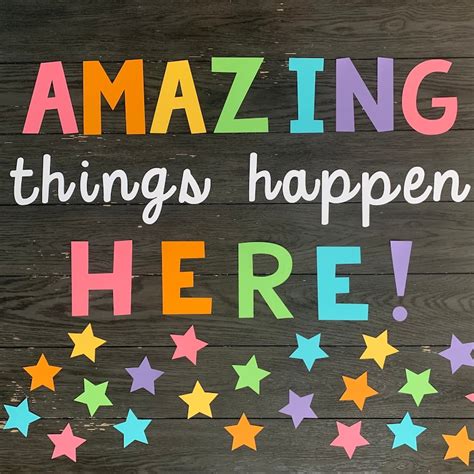 Amazing Things Happen Here Bulletin Board Cut Out Etsy
