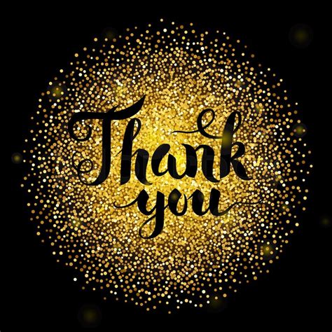 Thank You Lettering Over Gold Vector Stock Vector Colourbox
