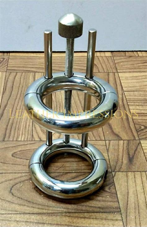 Ball Stretcher Stainless Steel Chastity Double Ring Adult Etsy