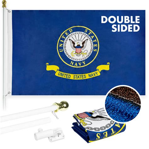 G128 6 Feet Tangle Free Spinning Flagpole White Us Navy Seal Doubl